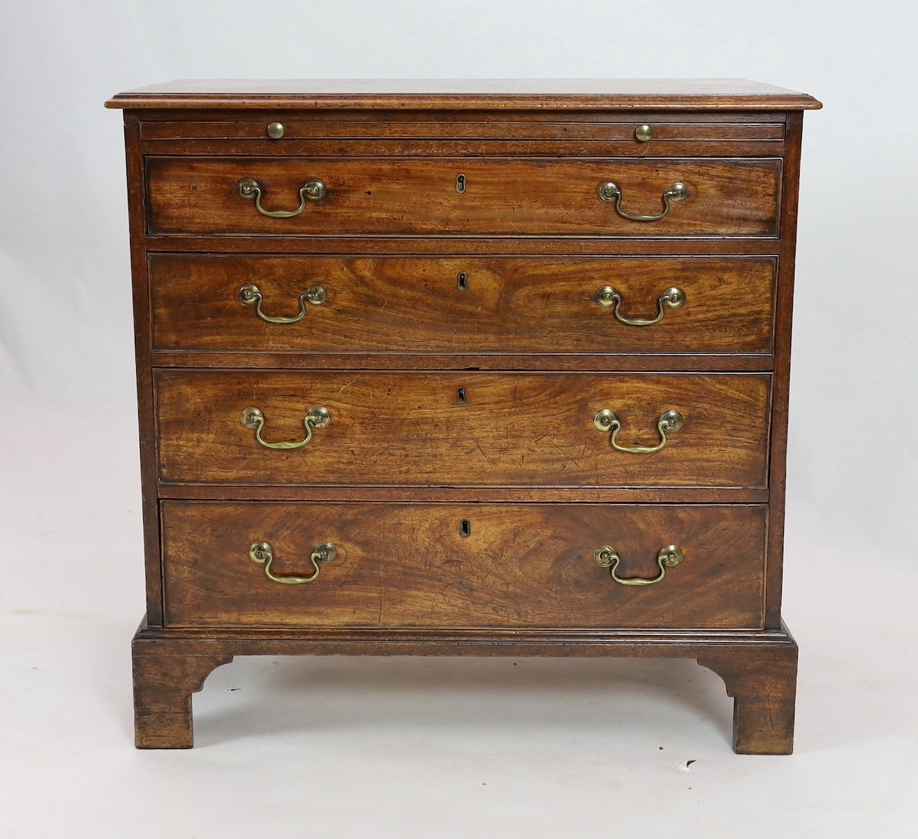 A George III mahogany chest, width 84cm, depth 48cm, height 83cm